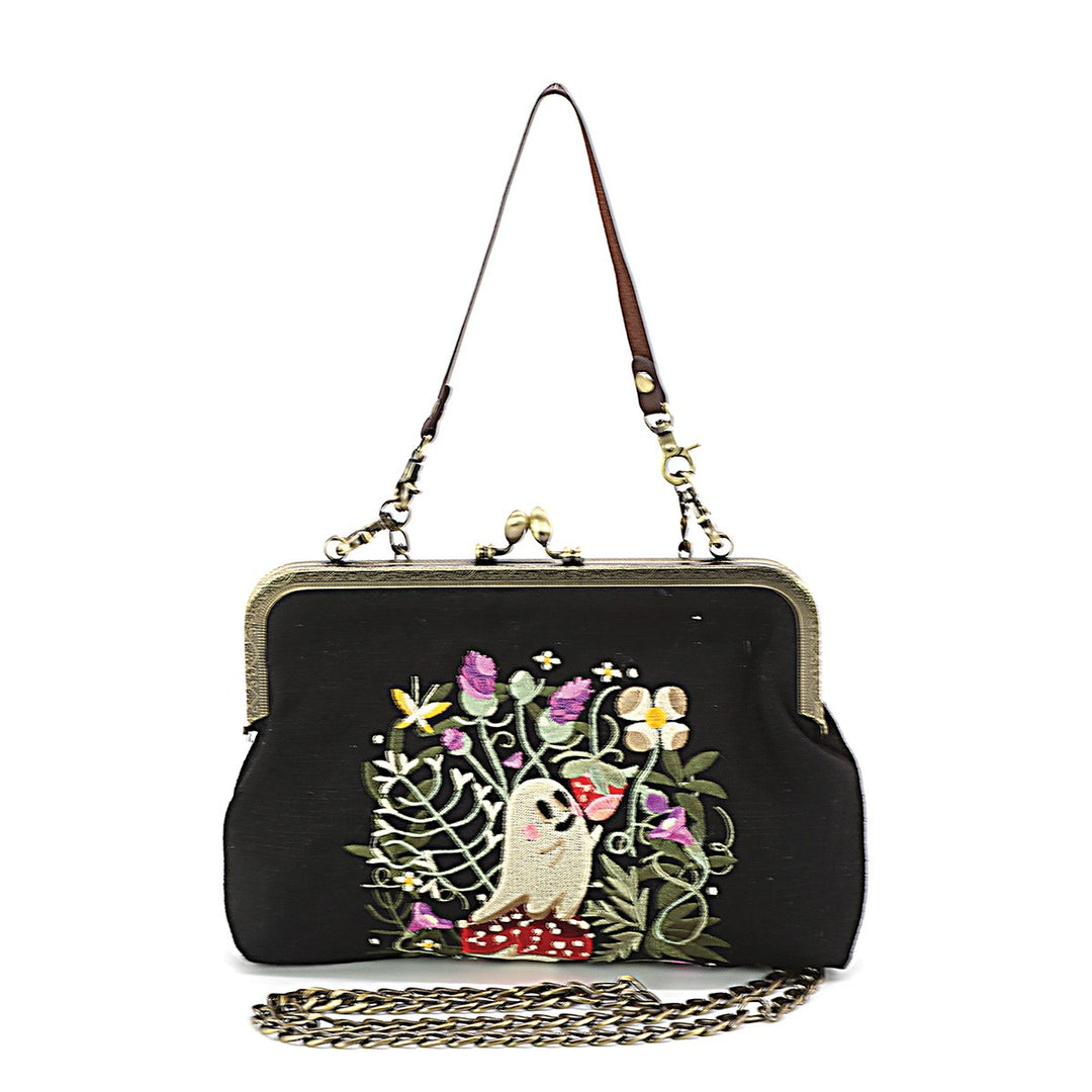 Ghost Strawberry Field Kisslock Bag
