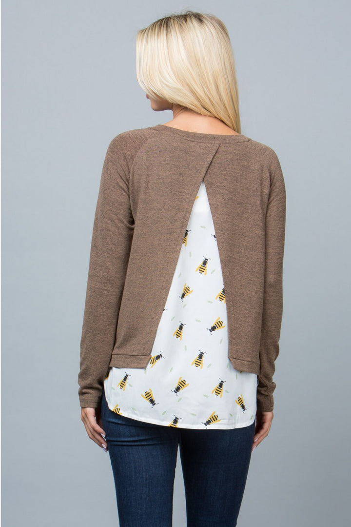 Bee Open Back Sweater