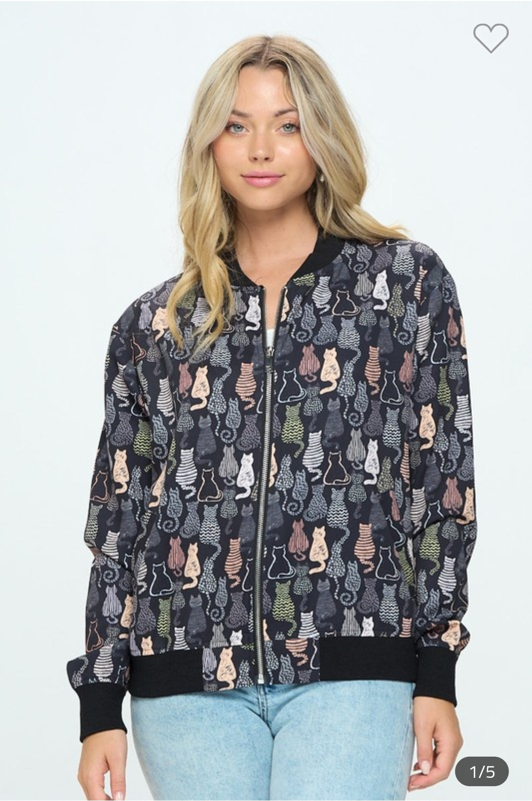 Colorful Cat Bomber Jacket