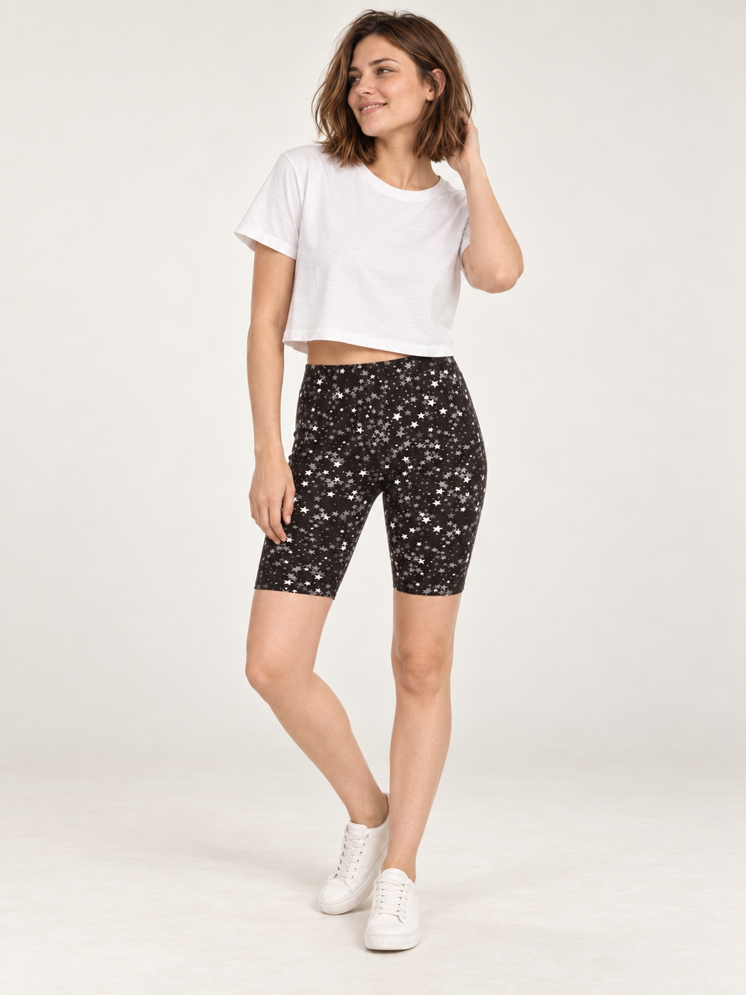 Star Biker Shorts — full-body front view
