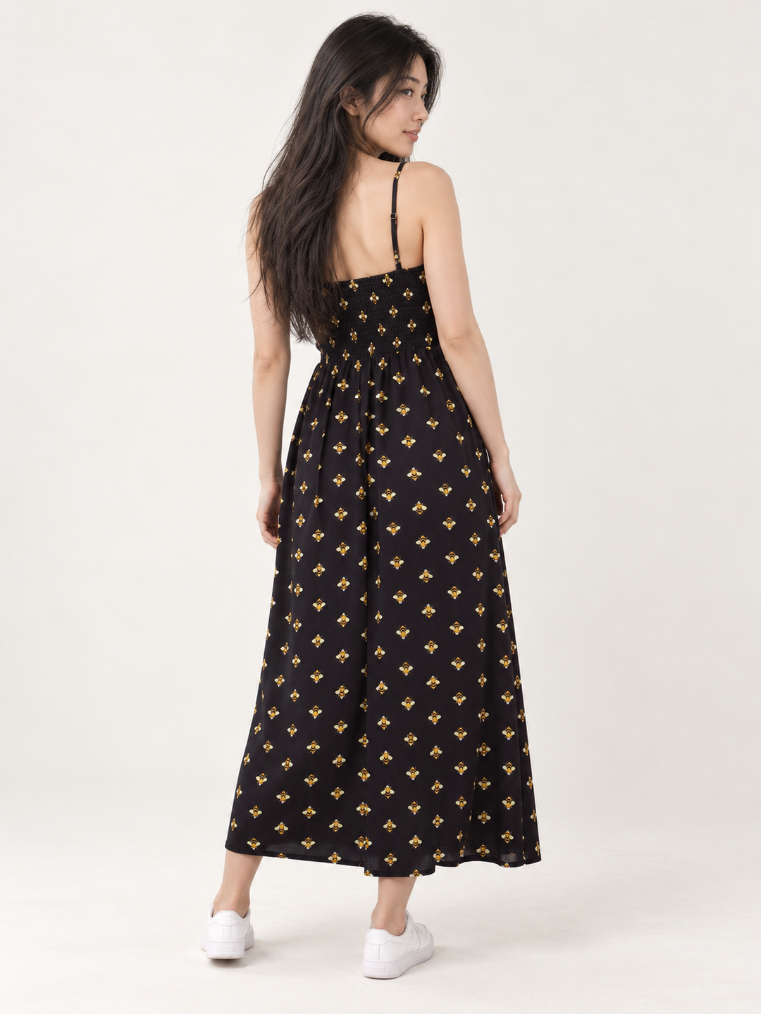 Bee Faux Button Down Dress back view