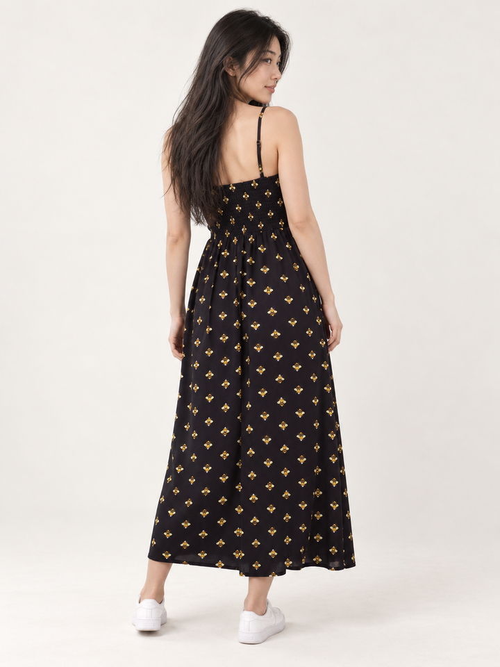 Bee Faux Button Down Dress back view