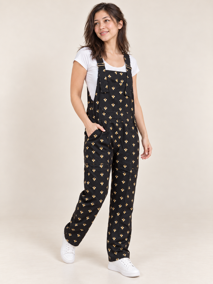 Bee Overalls full-body 45-degree view