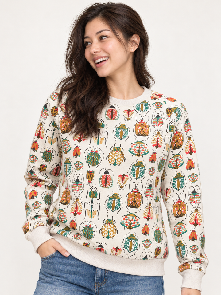 Beetles Sweatshirt front view on model