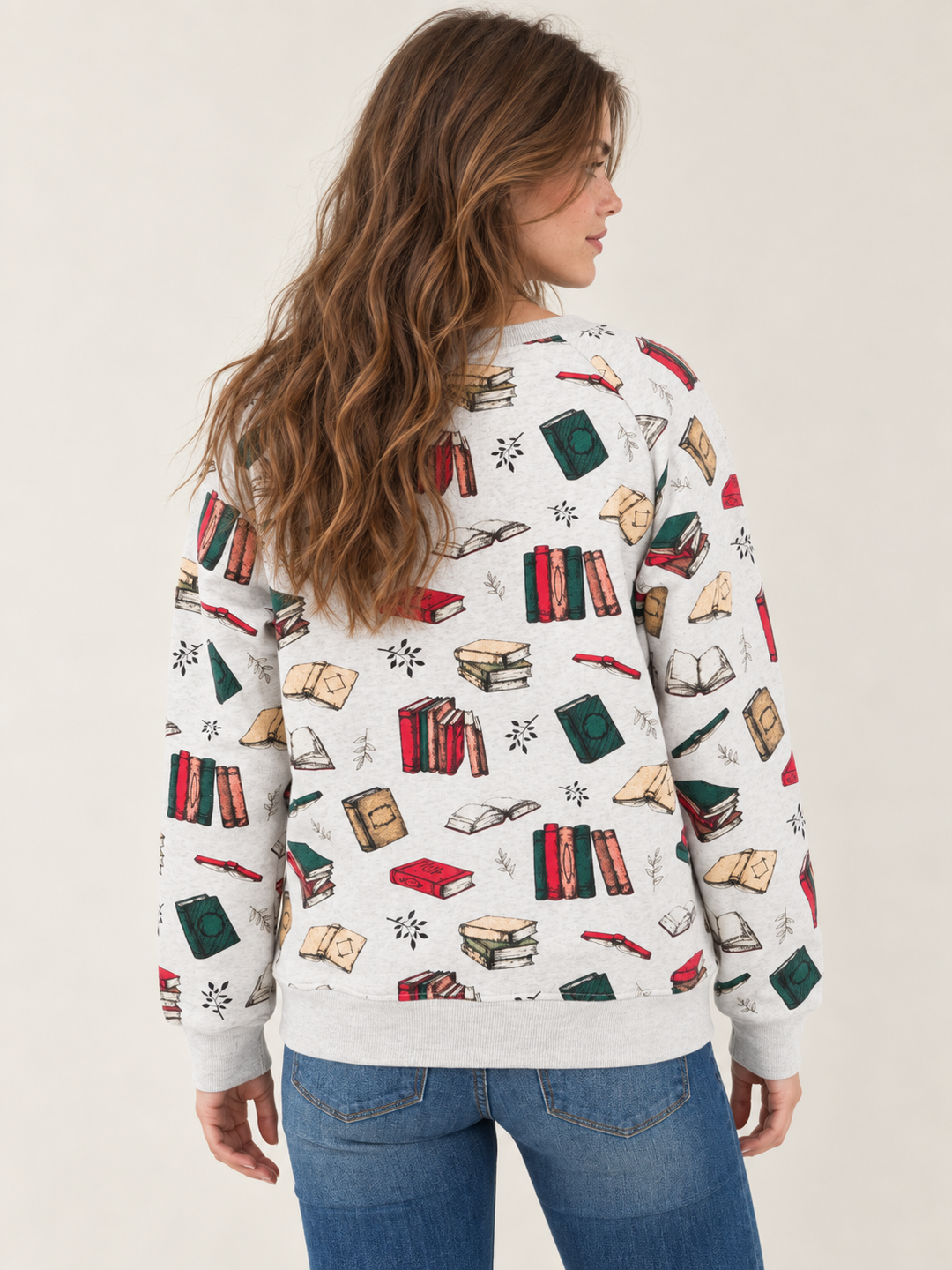 Books Sweatshirt back view on model