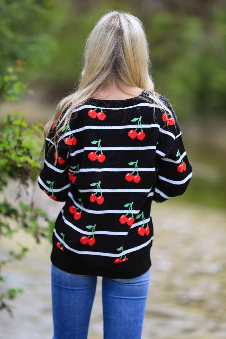 Cherry Stripe Cardigan