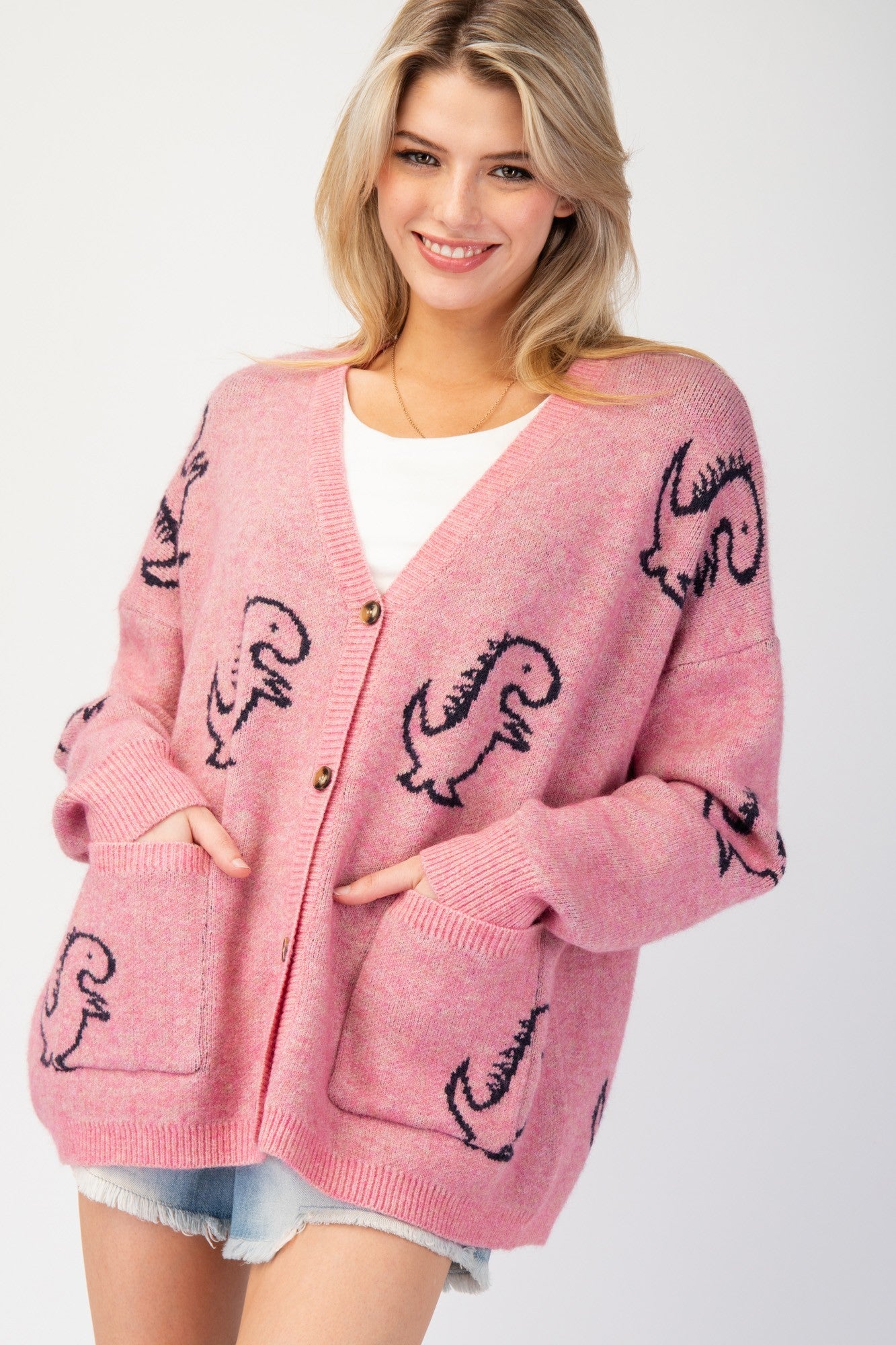 Dinosaur Pink Cardigan – Rather Awesome