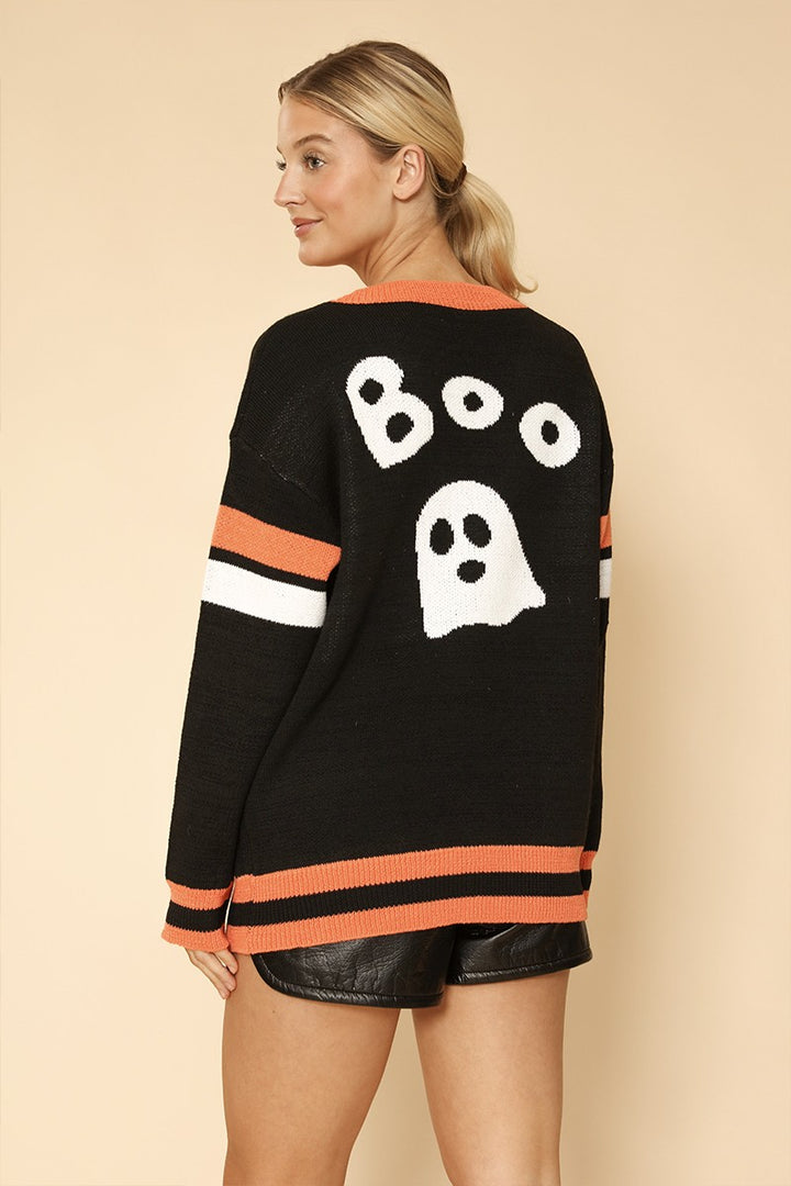 Halloween Cardigan Boo Ghost