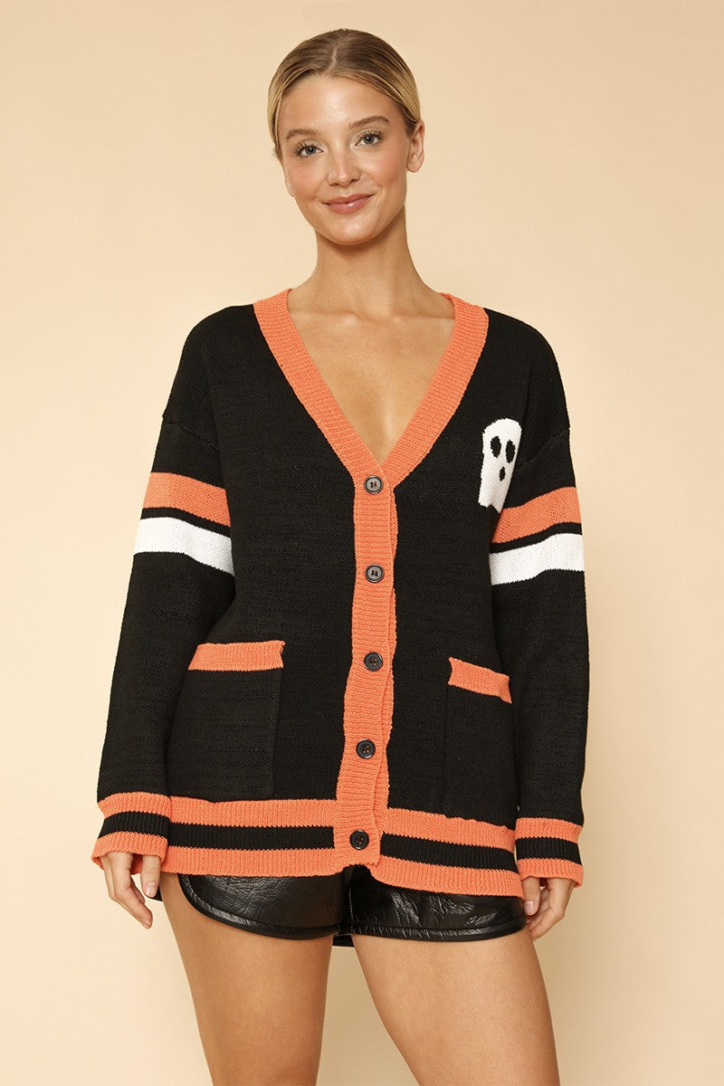 Halloween Cardigan Boo Ghost