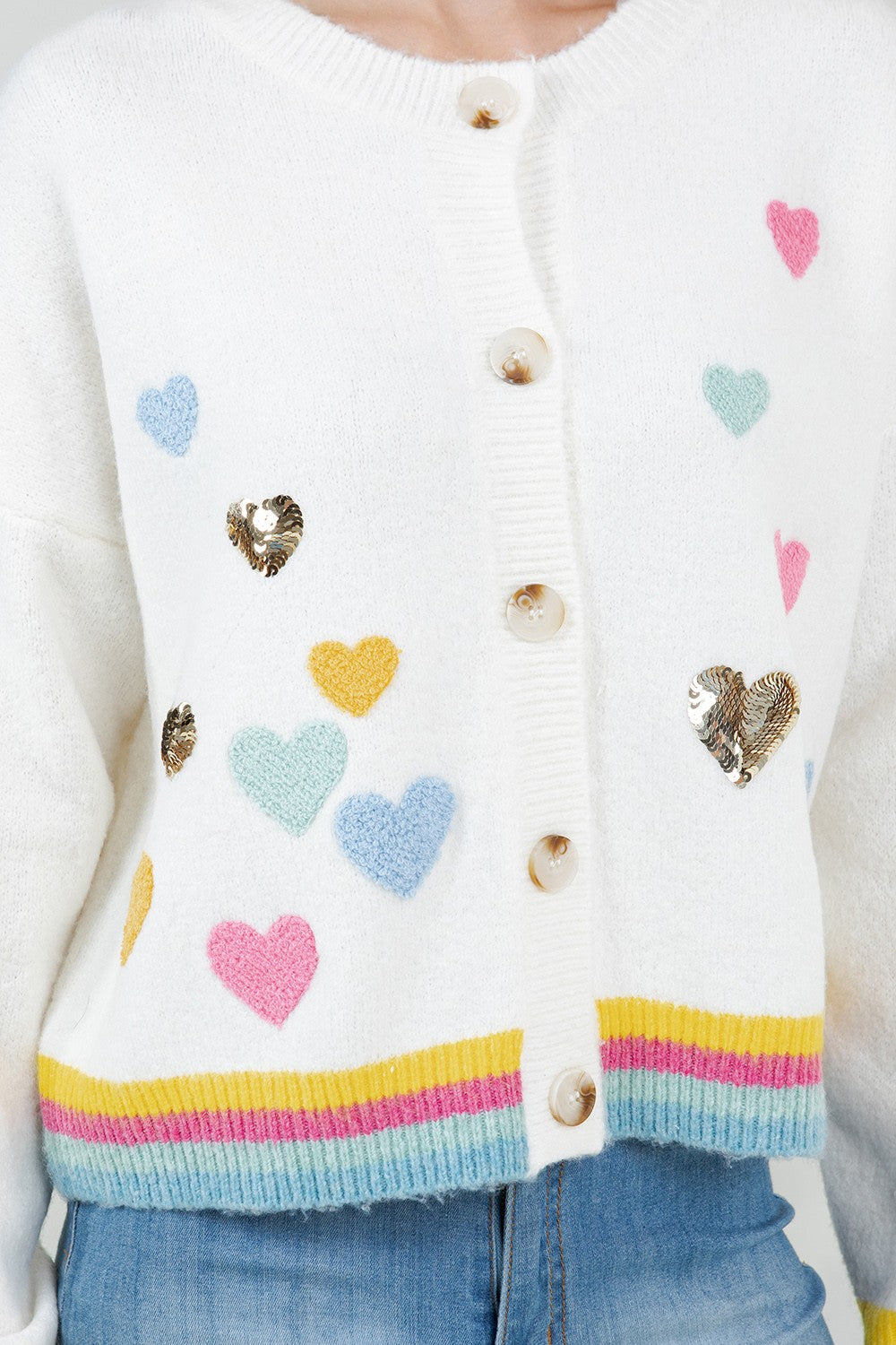 Heart Sequin Cardigan