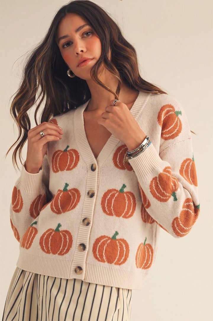 Halloween Cardigan Classy Pumpkin