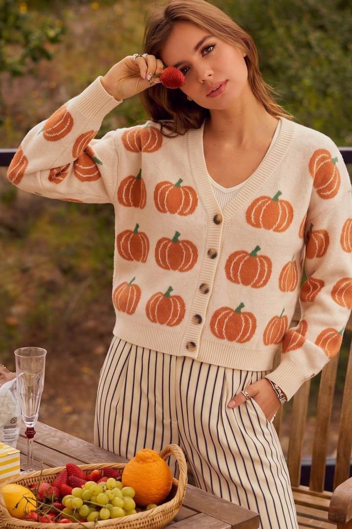 Halloween Cardigan Classy Pumpkin