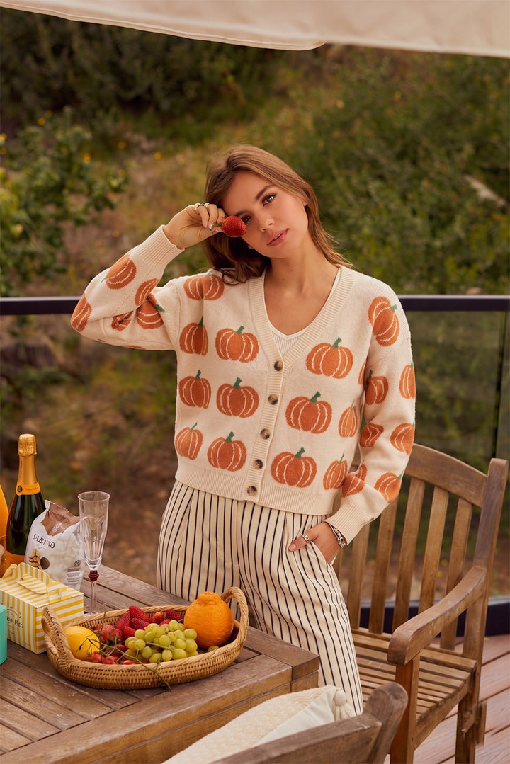 Halloween Cardigan Classy Pumpkin