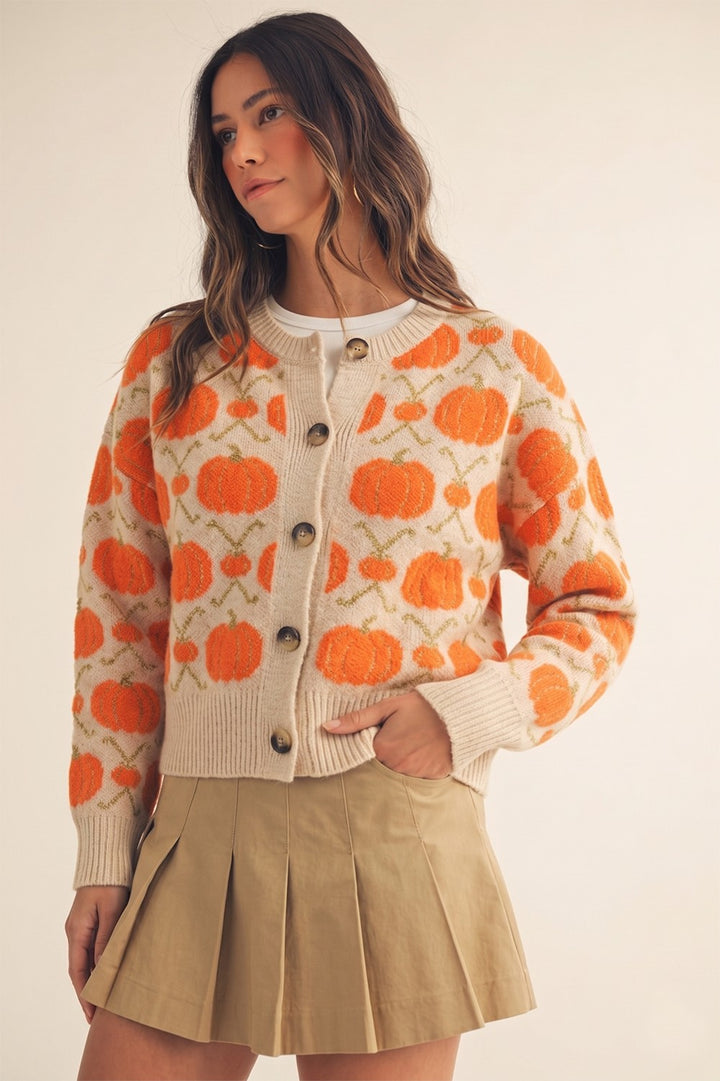 Halloween Cardigan Vintage Pumpkin