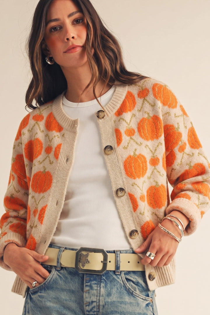 Halloween Cardigan Vintage Pumpkin