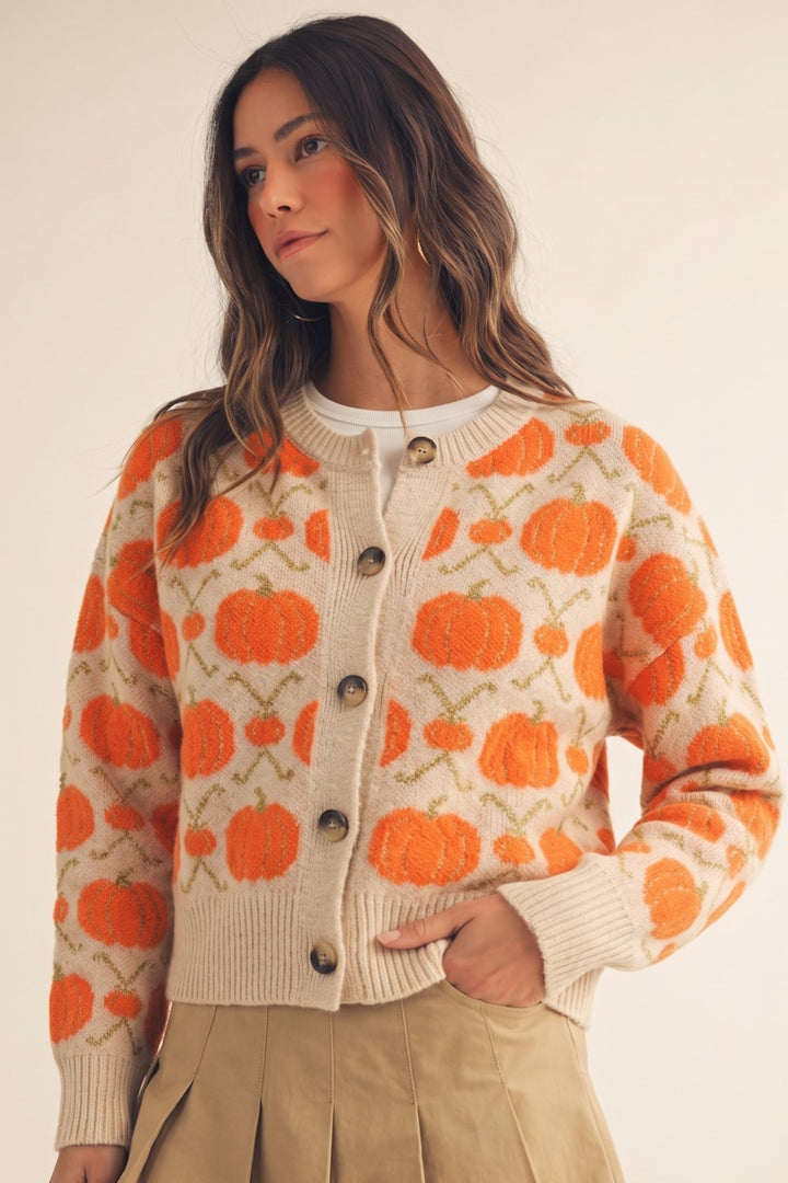 Halloween Cardigan Vintage Pumpkin