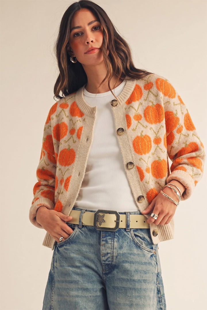 Halloween Cardigan Vintage Pumpkin