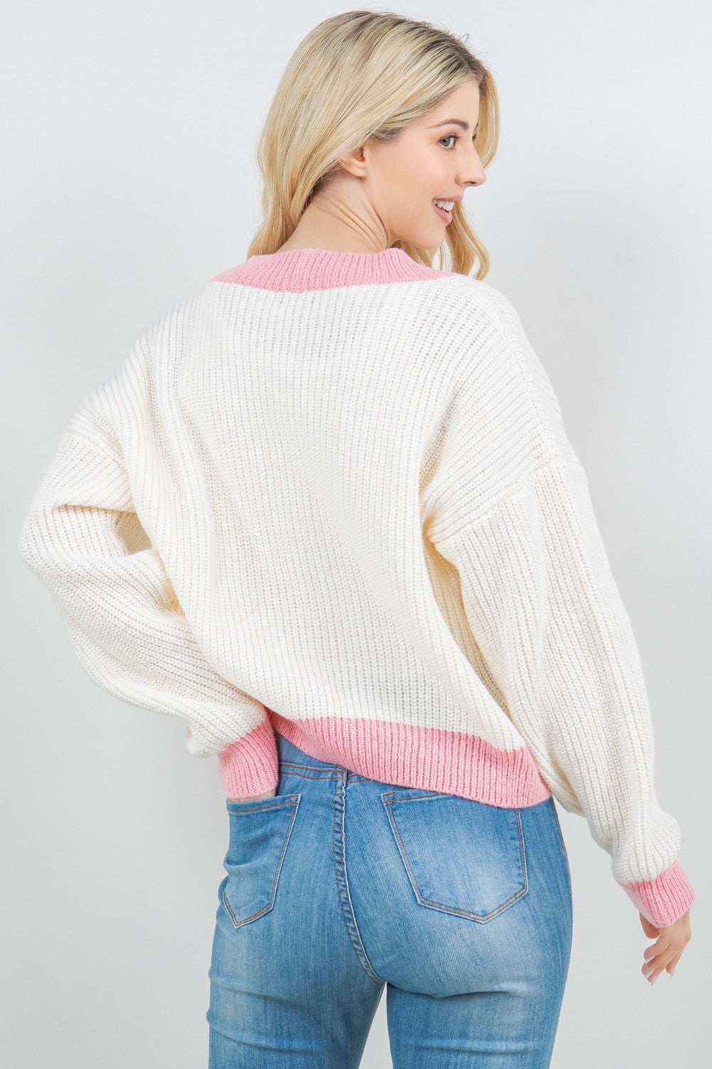 Strawberry Button Up Cardigan Pink