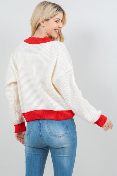 Strawberry Button Up Cardigan Red