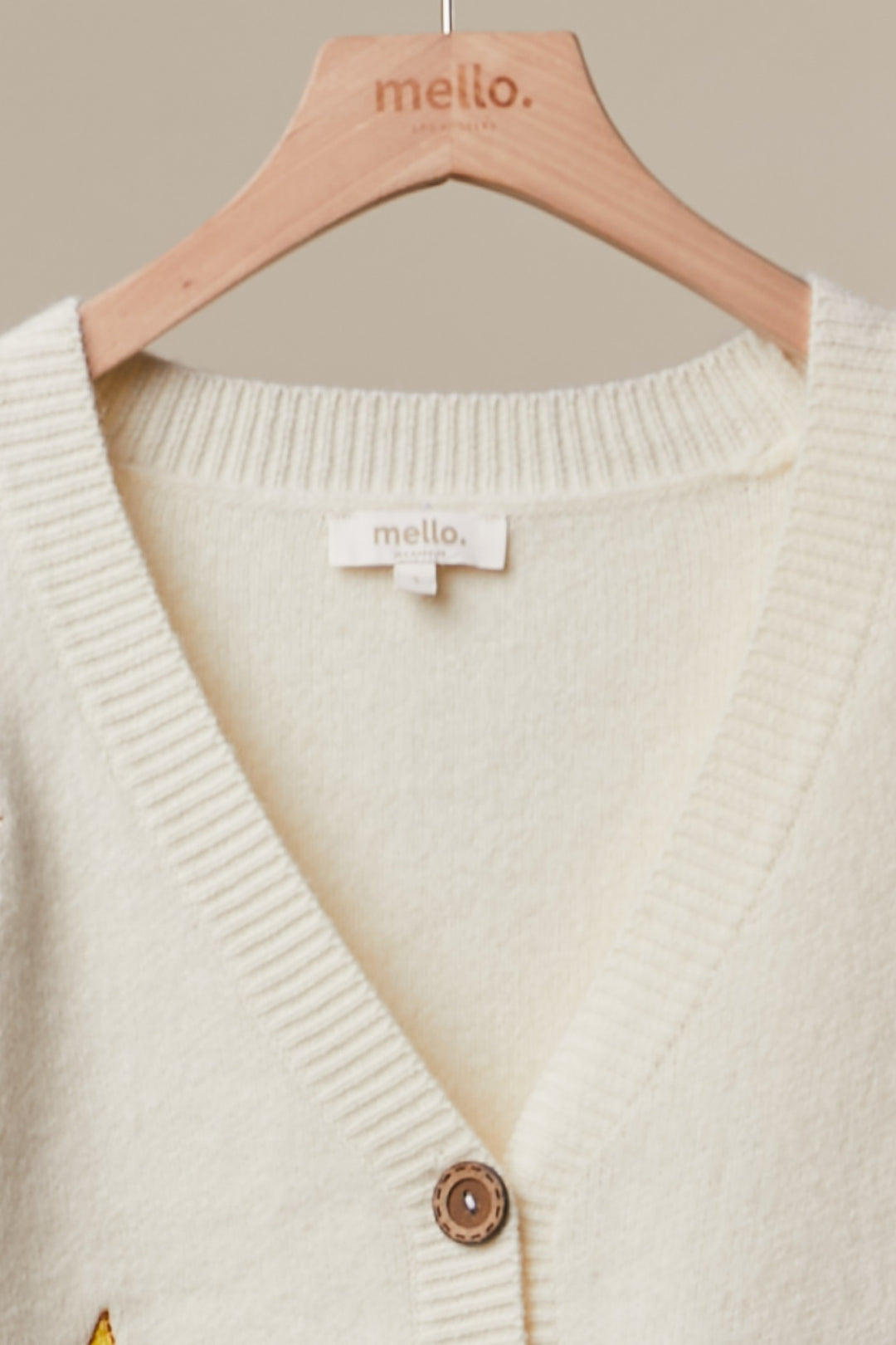 Embroidered Sunburst and Star Cardigan Ivory