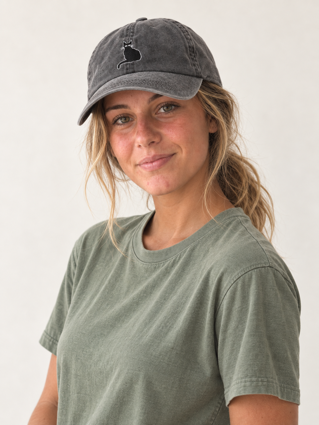Model wearing Cat Hat