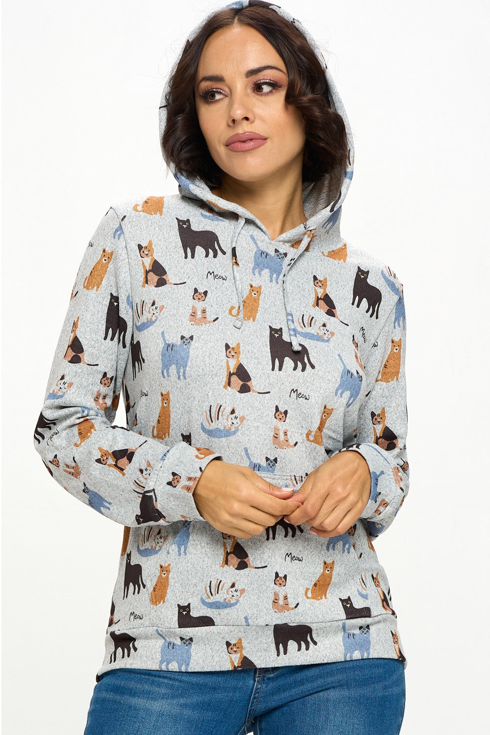 Grey Cat Hoodie