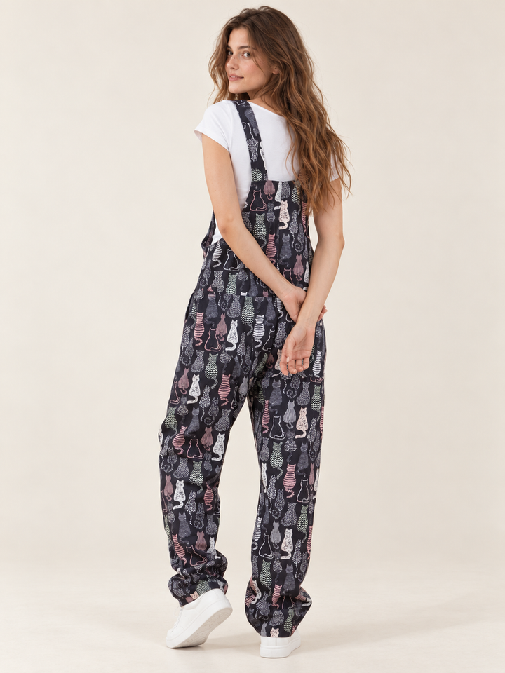 Cat Overalls – full-body back view