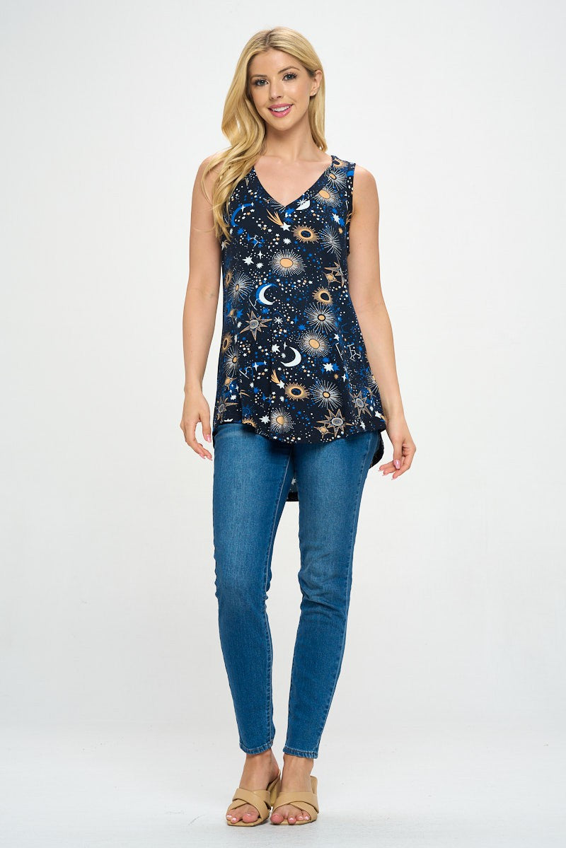 Celestial Flowy Tank Top