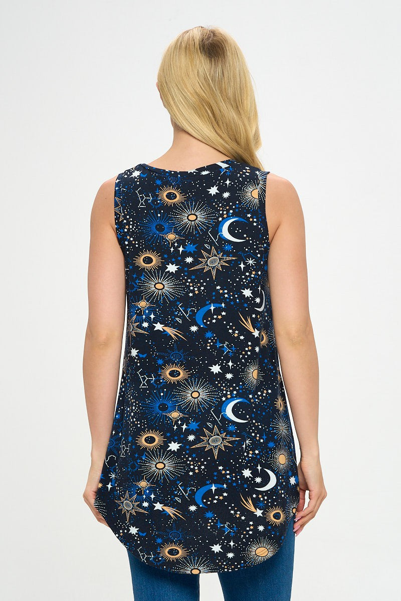 Celestial Flowy Tank Top