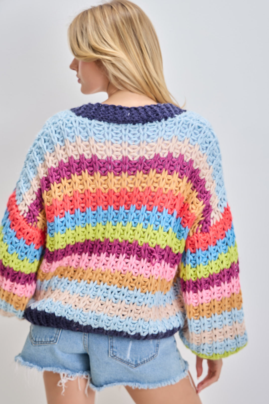 Chunky Rainbow Knit Cardigan