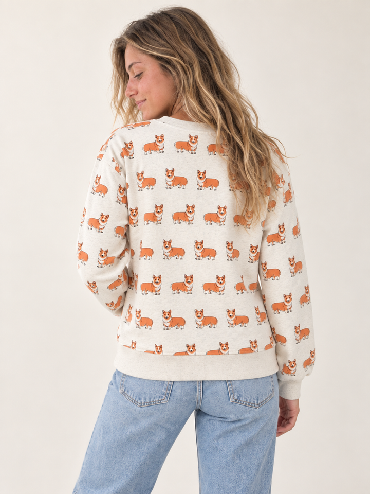 Corgi Sweatshirt back view on model