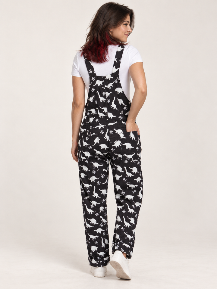 Dinosaur Overalls full-body back view