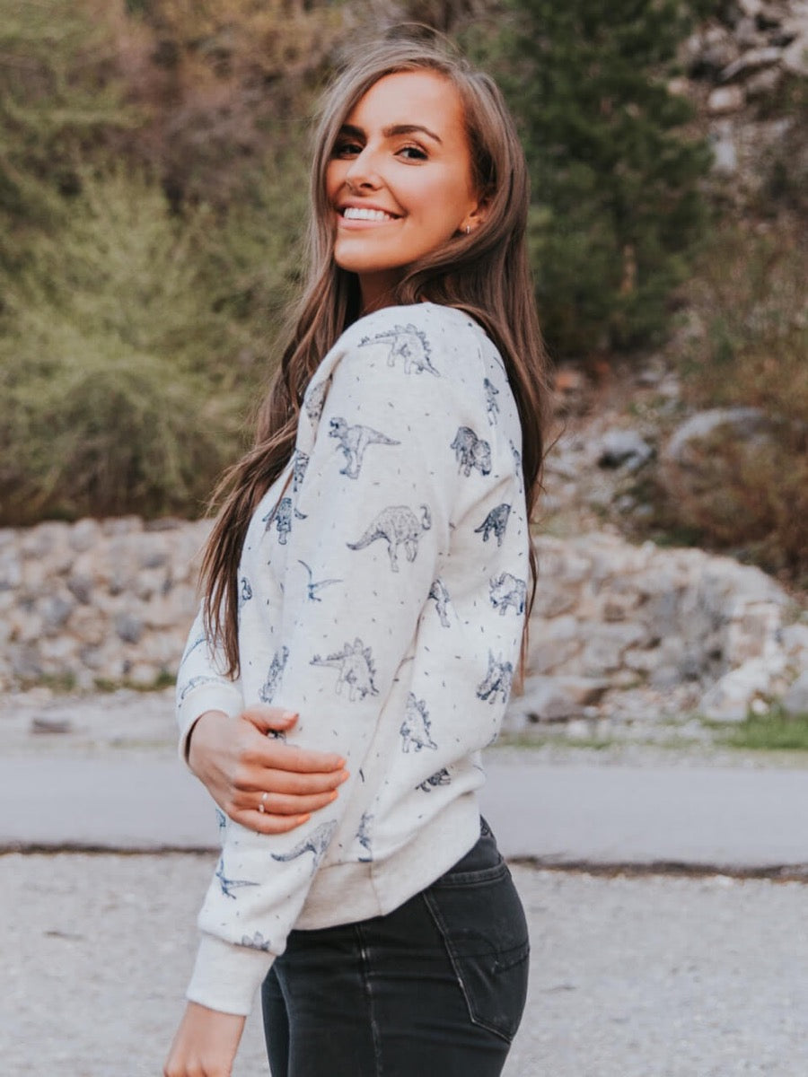 Dinosaur sweatshirt side view