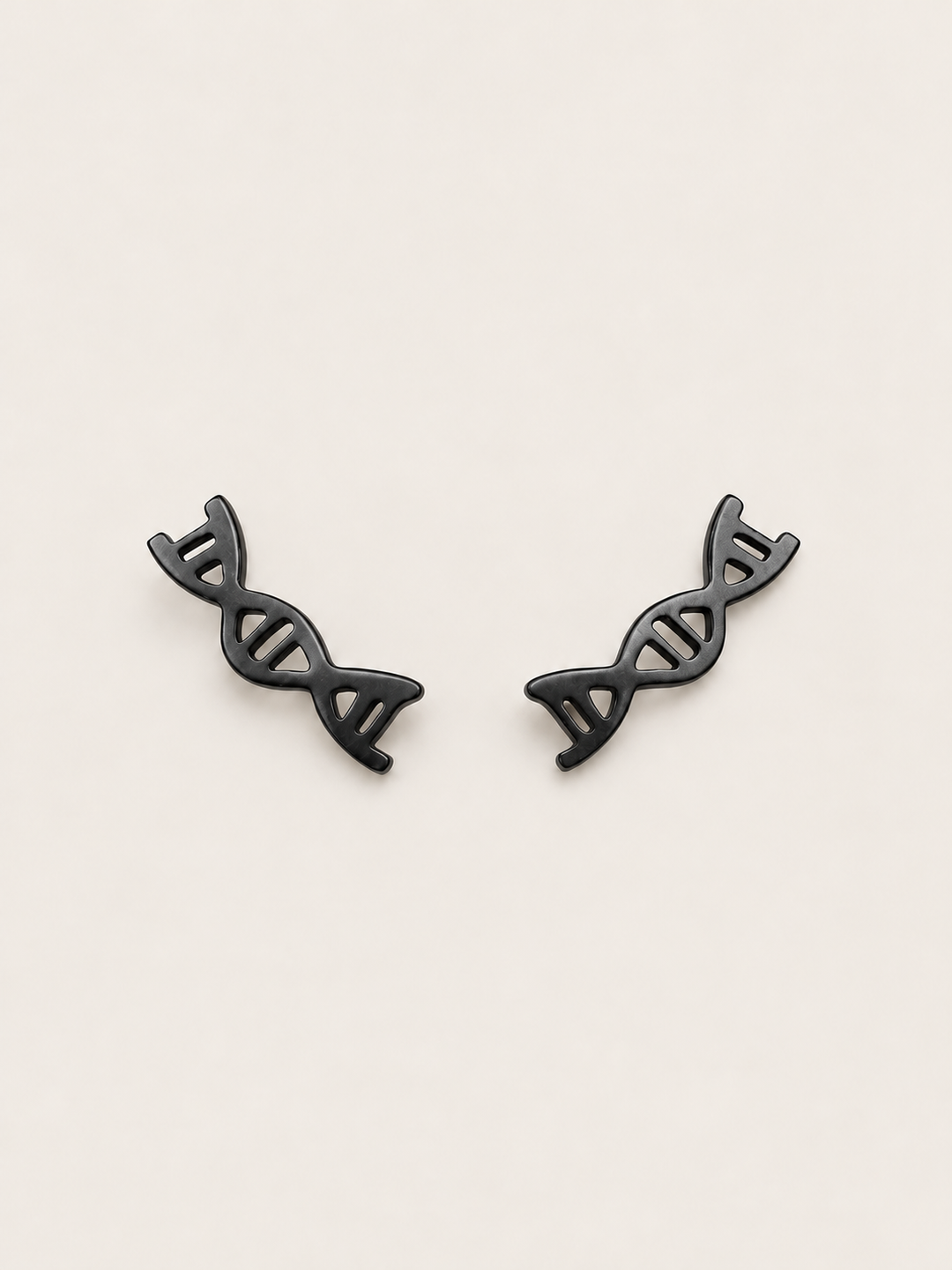 DNA Double Helix Stud Earrings — Black