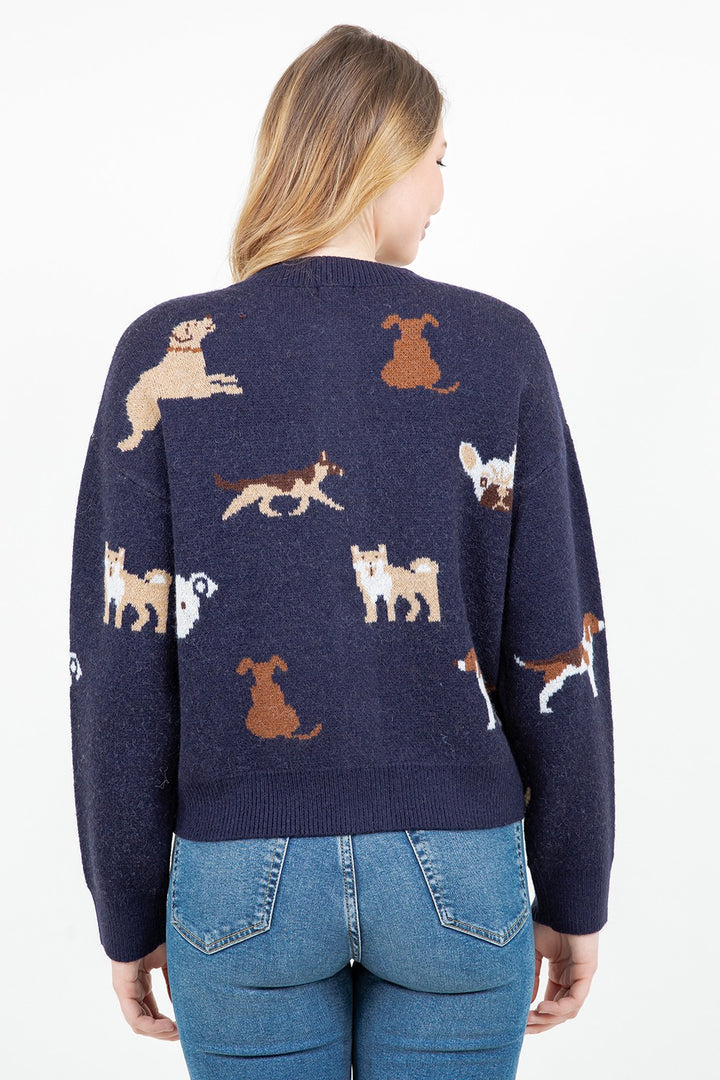 Dog Cardigan Navy