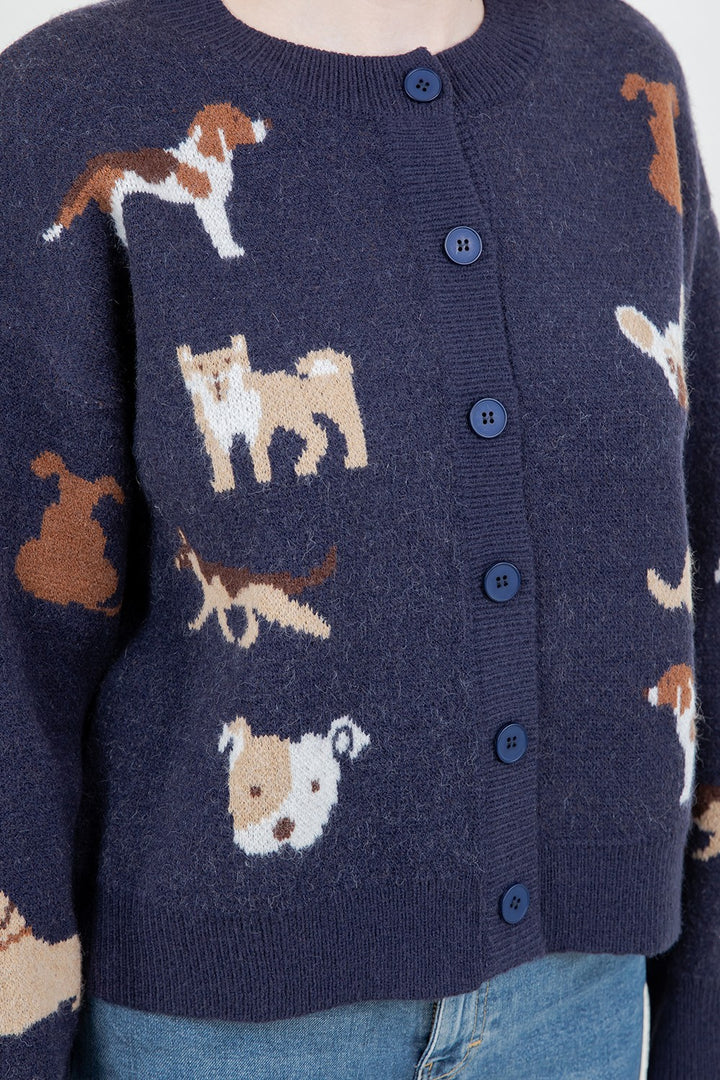 Dog Cardigan Navy