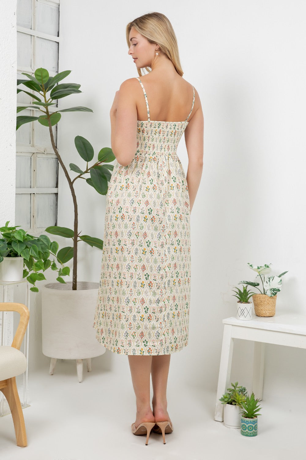 Floral Regency Garden Faux Button Down Dress