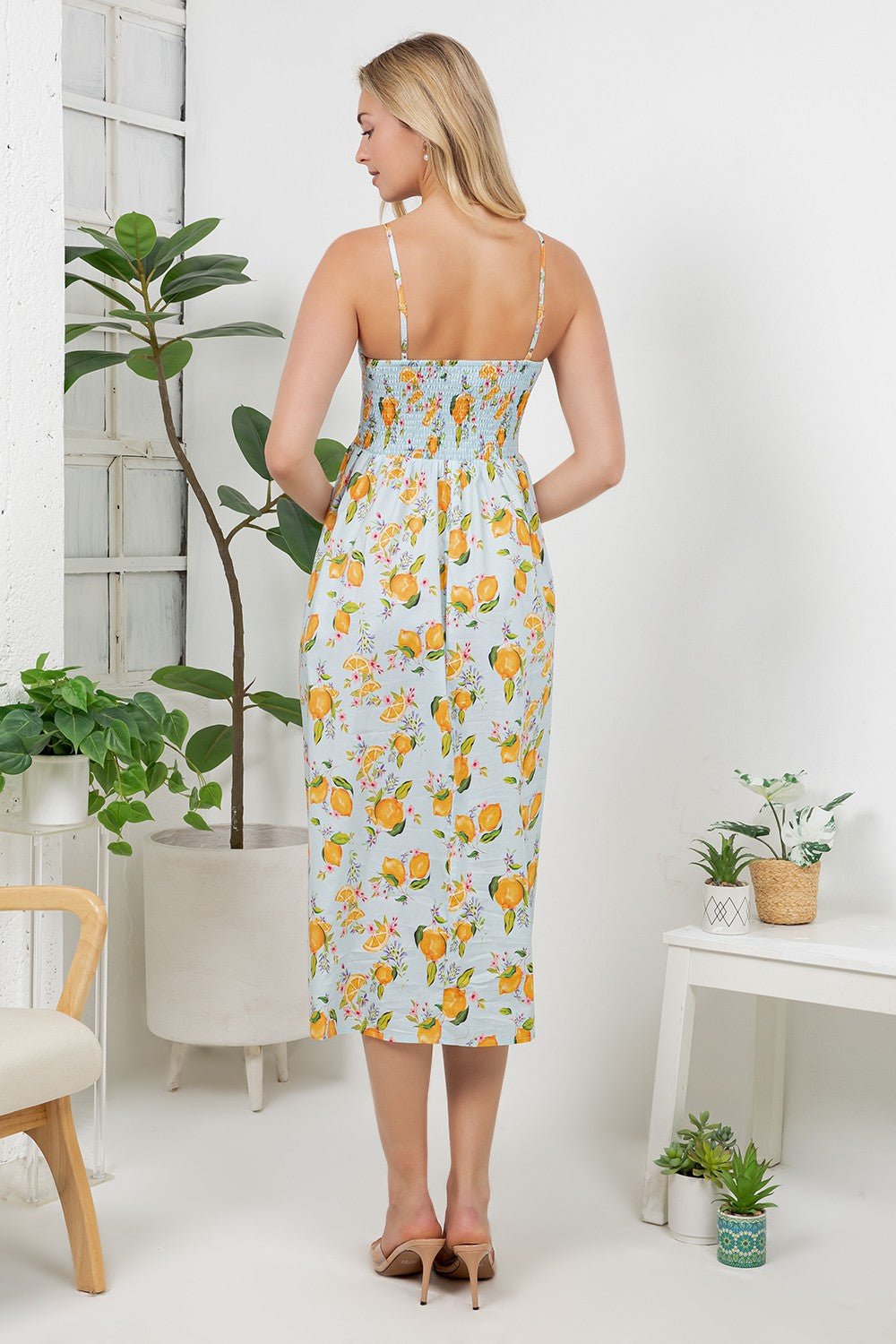 Orange Blossom Faux Button Down Dress