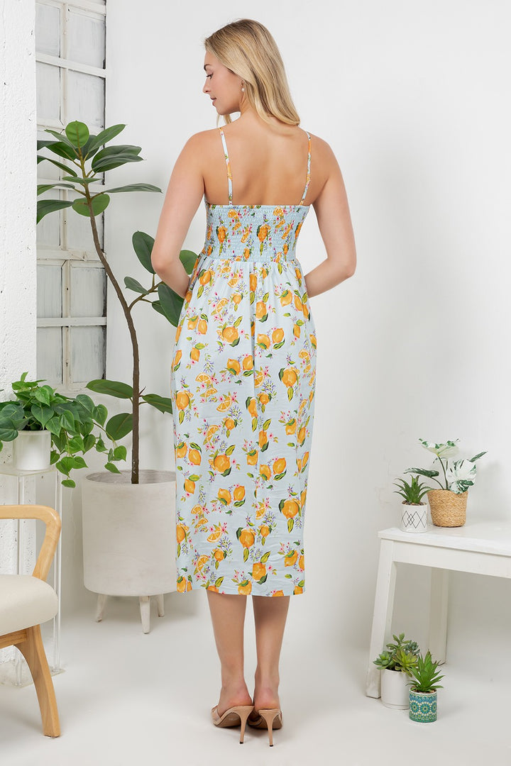 Orange Blossom Faux Button Down Dress