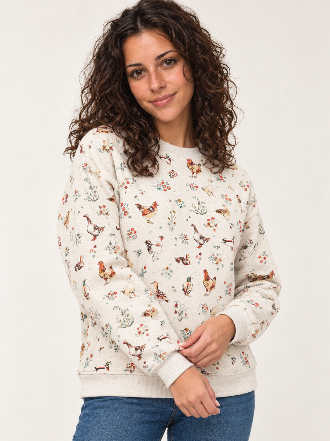 Ducks and Chickens Sweatshirt angled view