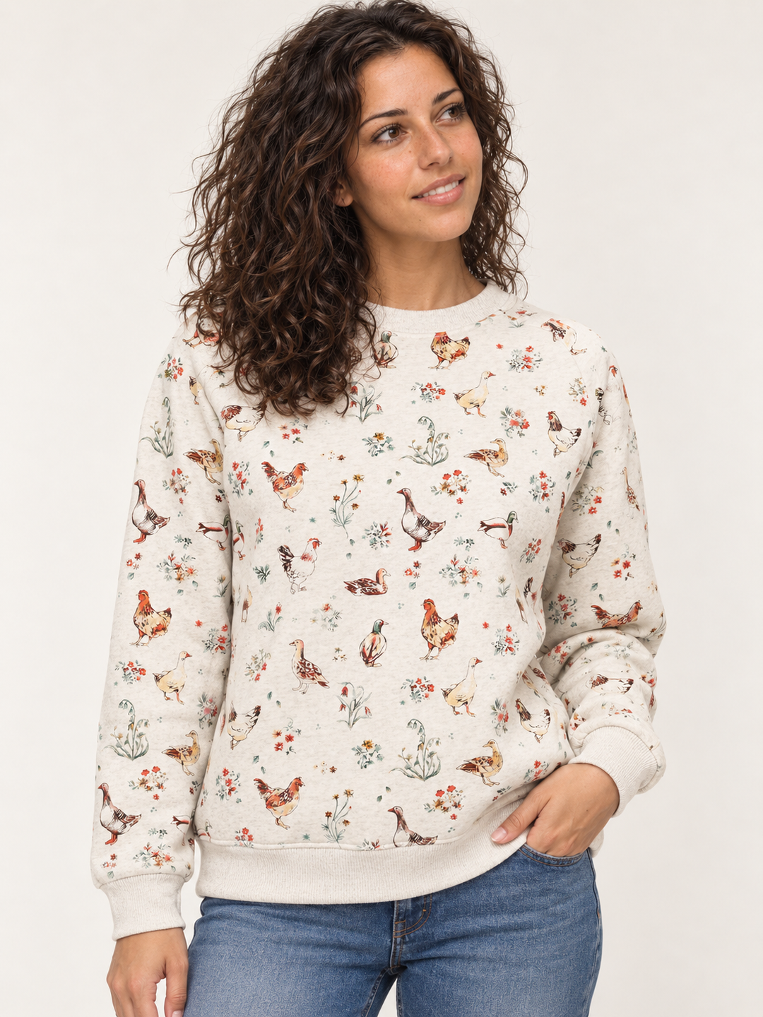 Ducks and Chickens Sweatshirt front view