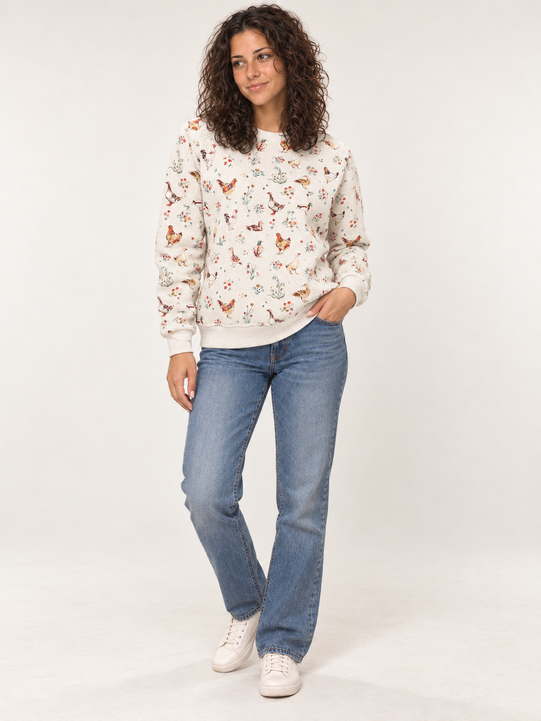 Ducks and Chickens Sweatshirt full-body view