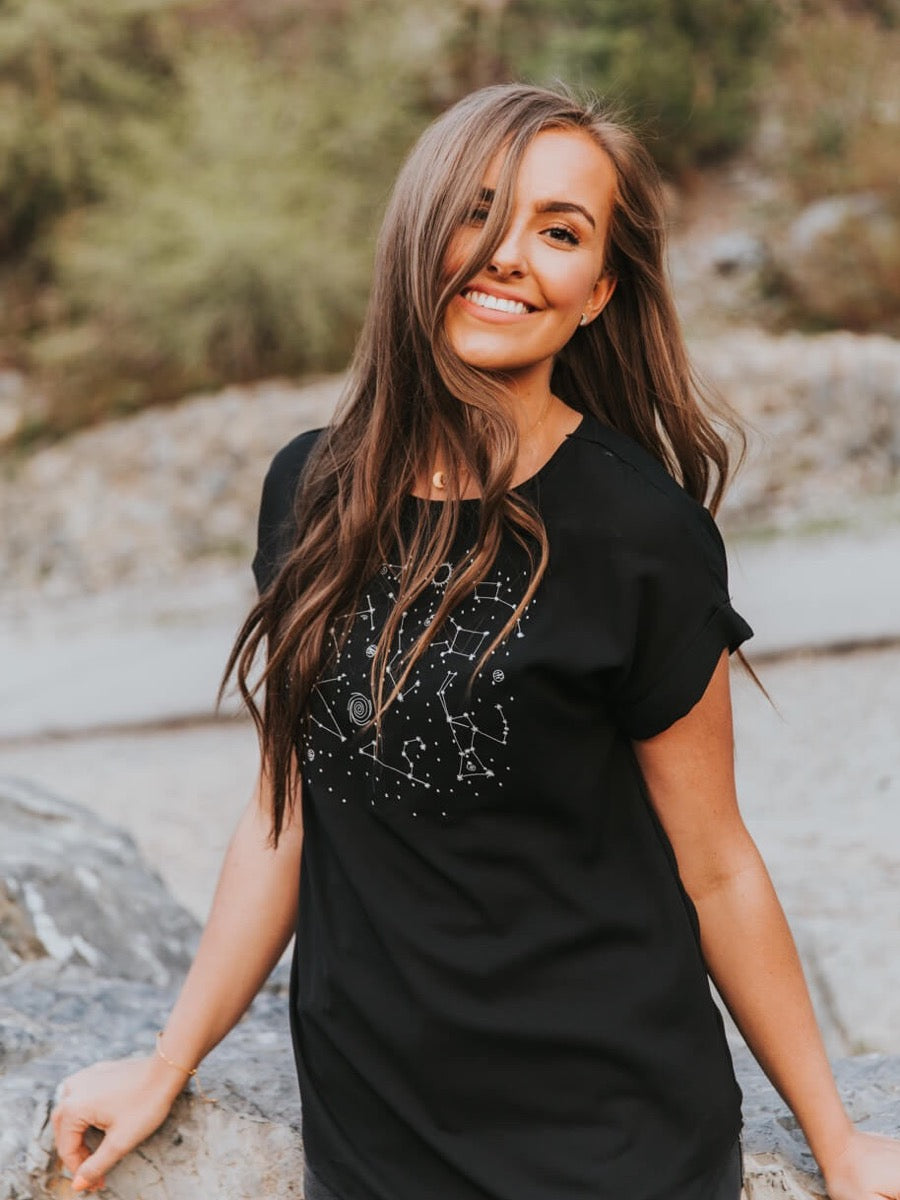 Embroidered Constellation Top full view
