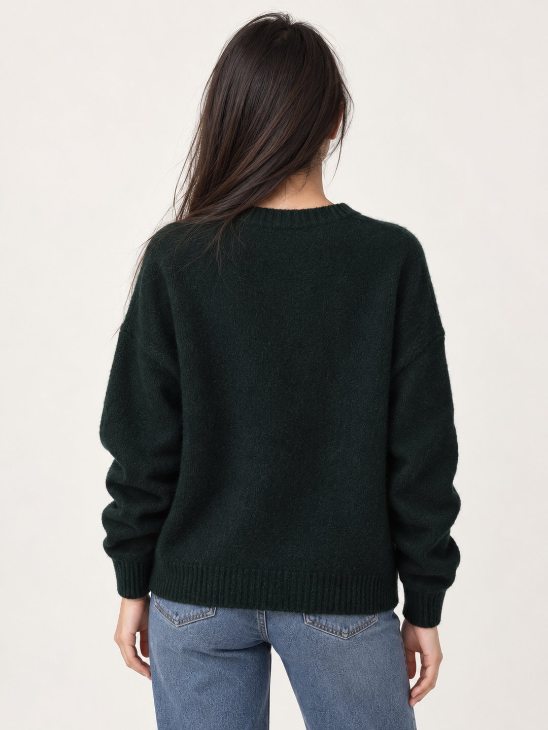 Flying ducks sweater forest green - back view