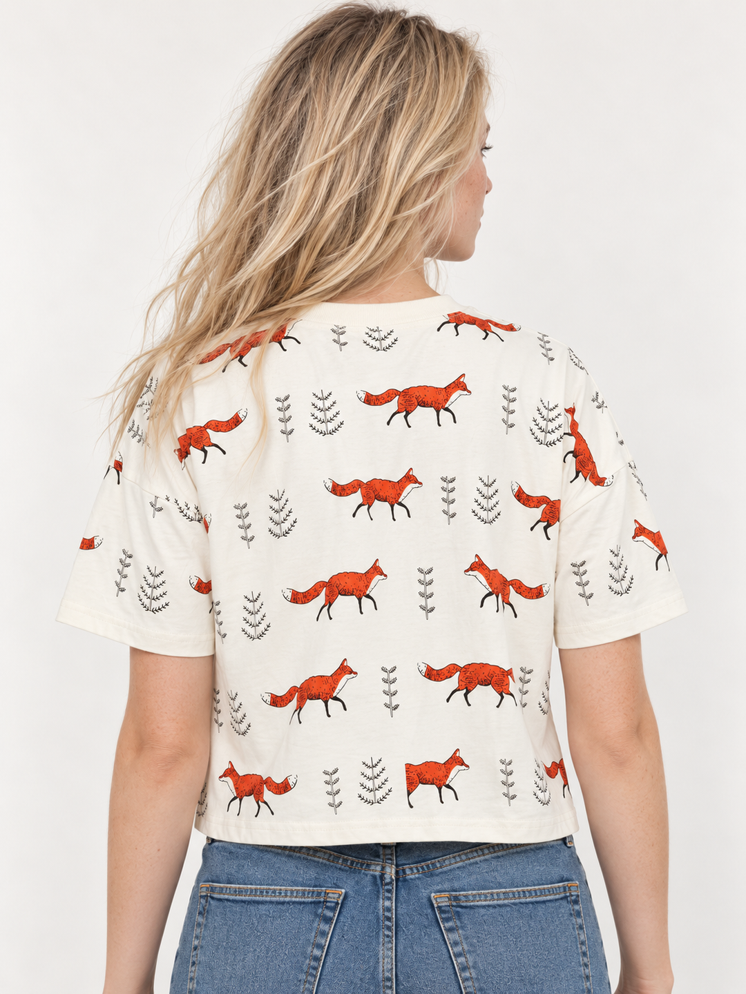 Fox Crop Top Tee back view