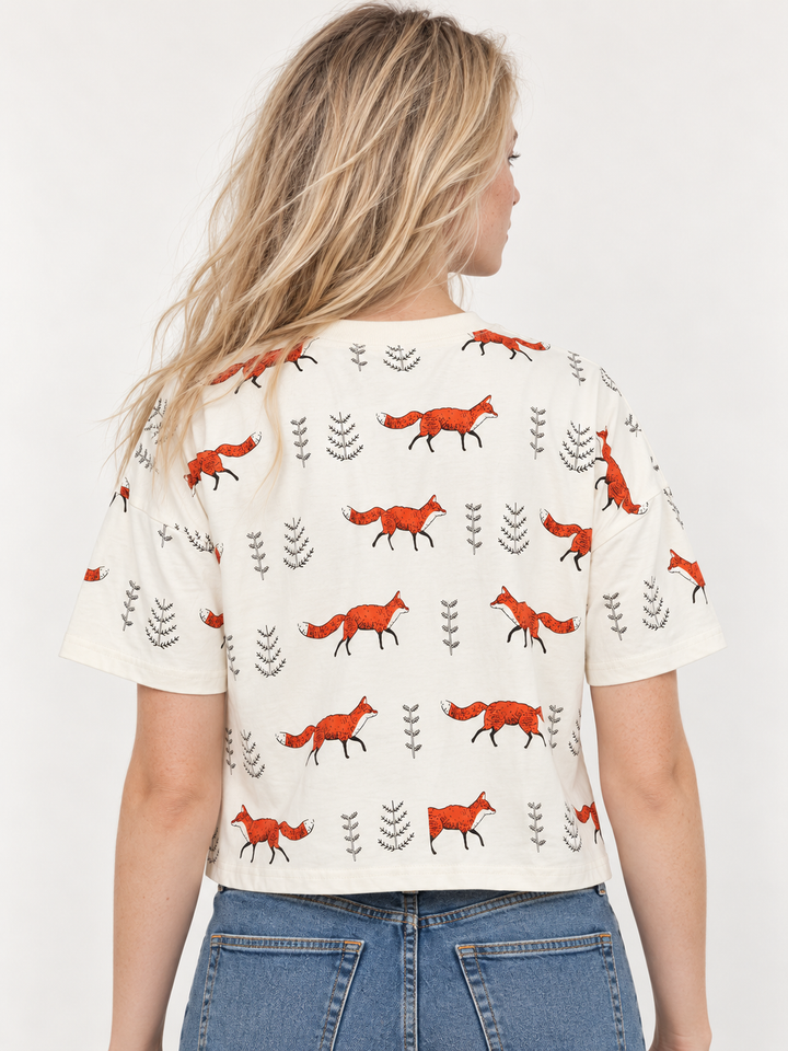 Fox Crop Top Tee back view