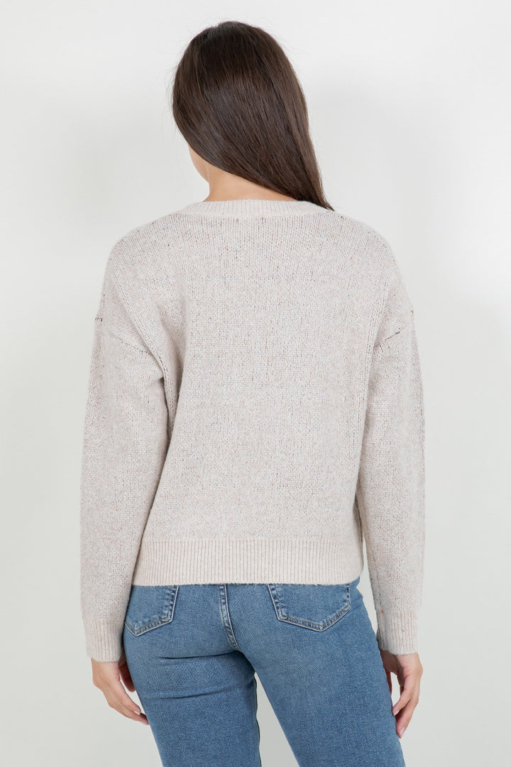 Fox Graphic Sweater Taupe