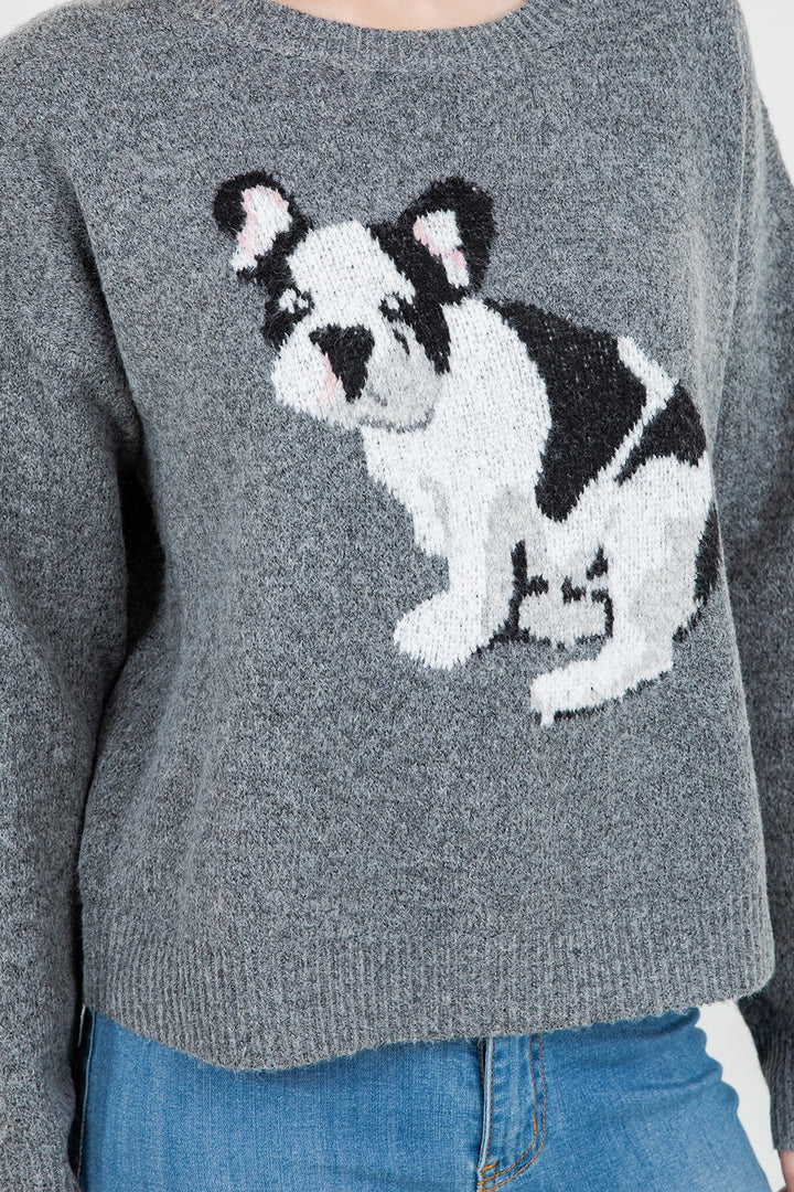 Frenchie Dog Sweater Charcoal