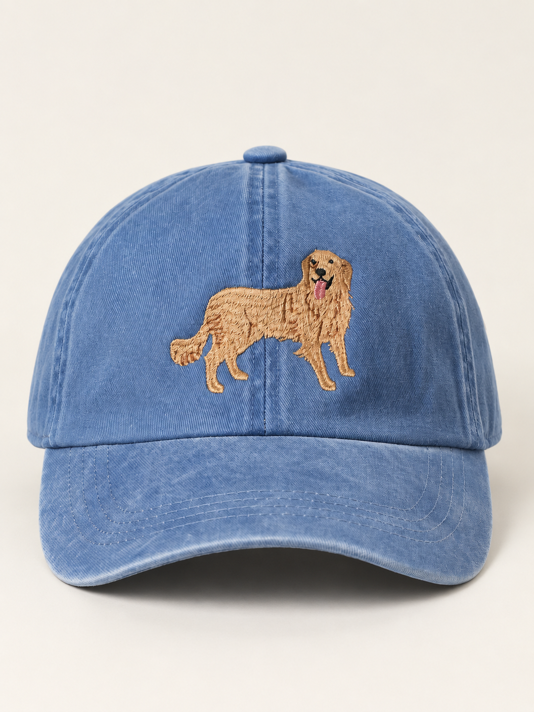 Golden Retriever denim hat front view