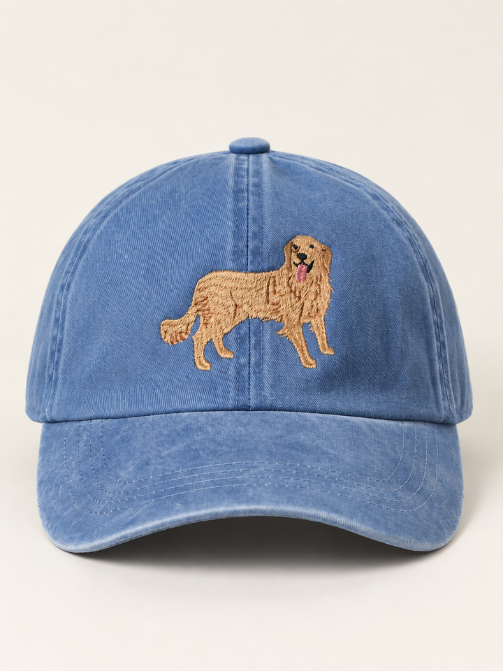 Golden Retriever denim hat front view